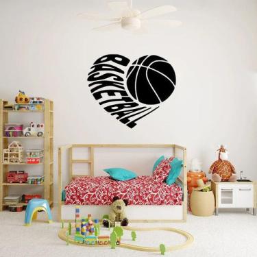 Imagem de Adesivo de parede  basquete - Ambiente dekorado, 60cm, preto