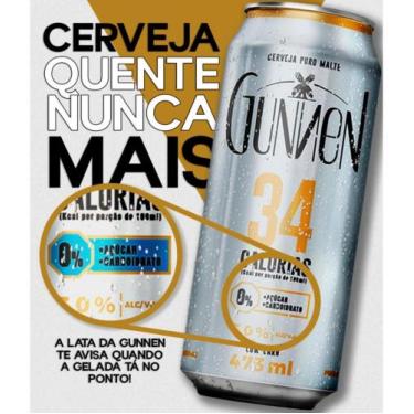Imagem de Cerveja Puro Malte Gunnen Zero Low Carb 473ML - Ecobier, 12 Unidades