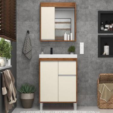 Imagem de Conjunto para Banheiro com Cuba e Espelheira - Cewal