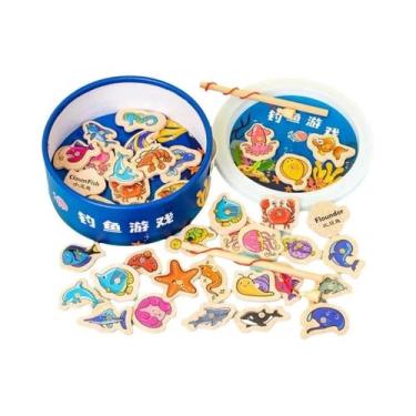 Imagem de Brinquedos De Pesca Magnéticos De Madeira Montessori Para Crianças, Jo