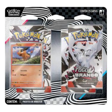 Imagem de Blister Quádruplo Pokémon Fogo Branco E Raio Preto Pokémon - Copag