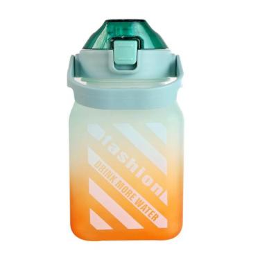 Imagem de Garrafa de plástico com canudo e alça 1,5l água academia - Amigold, Ve