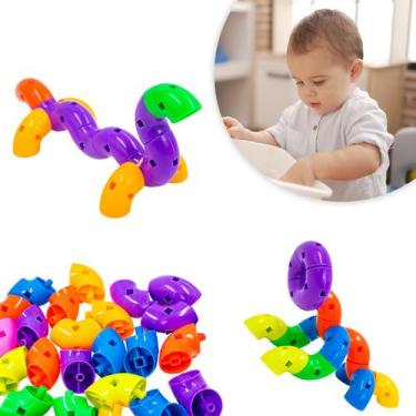 Imagem de Brinquedo Montar Interativo - Plástico Tubos Coloridos - Innovaree-com