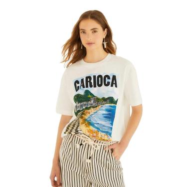 Imagem de Tshirt Média Farm Rio Paisagem Carioca Off White-Feminino