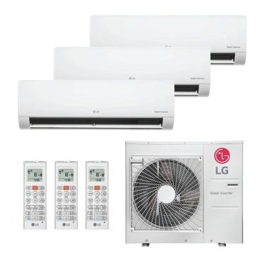 Imagem de Ar Condicionado Multi Split Inverter LG 30.000 Btus (Hi Wall 9.000 + Hi Wall 12.000 + Hi Wall 18.000) Quente e Frio 220V R-32