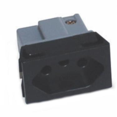 Imagem de Tomada De Painel Com Borne 10a 250v Preta - S-8620 - Steck Tomada De P