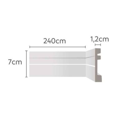 Imagem de Rodapé Ecopremium 2,40M para Acabamento com Material Resistente Branco Ecomex