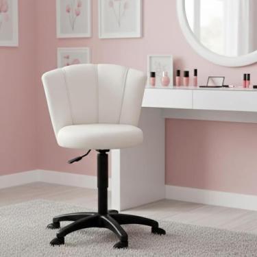 Imagem de Cadeira Mocho Pétala Estética Com Encosto Girátorio material sintético