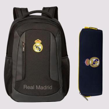 Imagem de Kit Mochila Esportivo e Estojo Real Madrid, Único