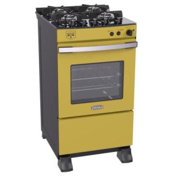 Imagem de Fogao a Gas 4 Bocas Venax Gaudi Vetro Vitreo Amarelo, 220V