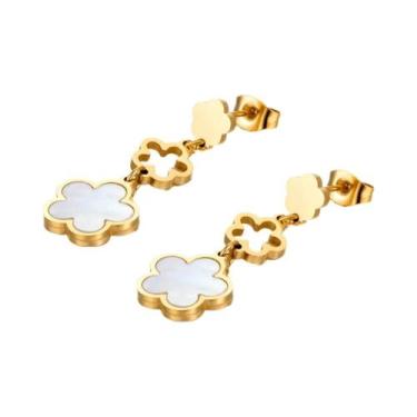 Imagem de Brincos Boêmios de Festa - Design Original com Flor de Ameixa e Concha