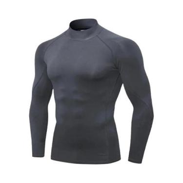 Imagem de Camiseta De Compressão Masculina De Manga Longa Em Fleece Para Academi