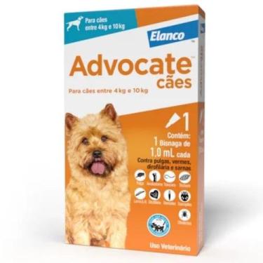 Imagem de Antipulgas Advocate Cães 4 A10 Kg Com 01 Pipeta 1,0ml - ELANCO
