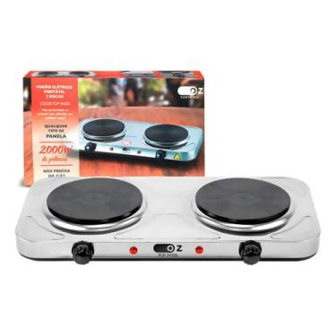 Imagem de Fogão Elétrico Cooktop De Mesa e Para Camping 2 Bocas 2000w 220V - Oz