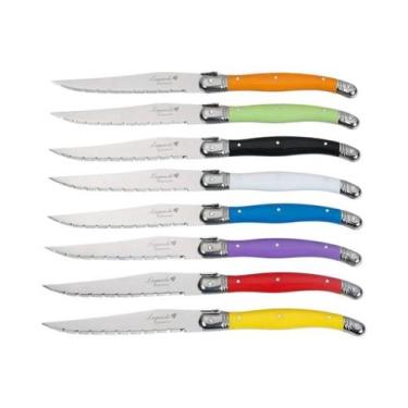 Imagem de Conjunto De Facas De Churrasco Laguiole Coloridas 6-8 Peças Em Aço Ino