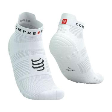 Imagem de Meia de Compressão para Corrida Compressport, Branco, 40-42
