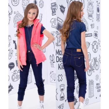 Imagem de Calça Infantil Menina Skinny Médio Max Denim Kids Tam 04 ao 16 - Ref 9