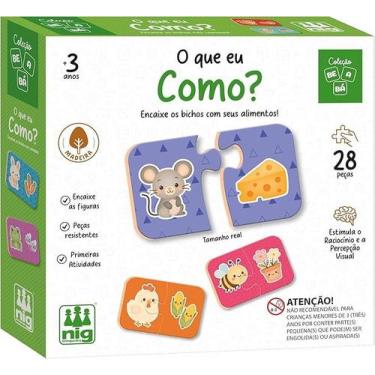 Imagem de Brinquedo Educativo, O Que Eu Como, Nig, 28 Peças em Madeira - nig bri