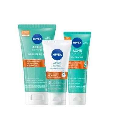 Imagem de Kit Rotina de Cuidado Facial Sabonete + Esfoliante + Hidratante Acne C