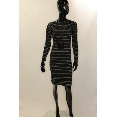 Imagem de Vestido Preto Midi listras. TAM: P - FYI