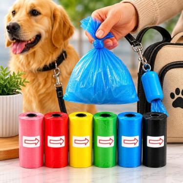 Imagem de Kit 6 Rolinhos De Sacos De Lixo Coco Pet Gato Cachorro Kit 6 Rolinhos 