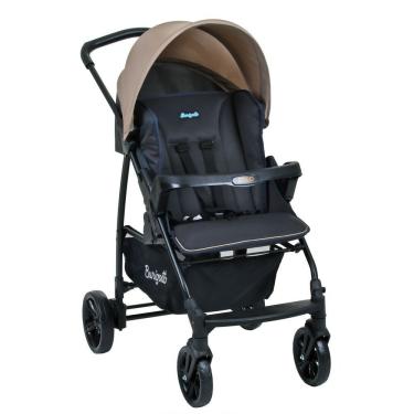 Imagem de Carrinho de Bebê para Passeio Ecco Tipo Berço Recém-Nascidos Até 15kg Dobrável Cinza com Bege Burigotto
