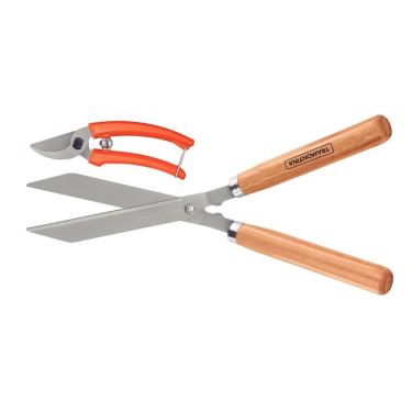 Imagem de Conjunto de Tesoura de Poda e para Cerca Viva-grama 2 Peças em Aço Carbono para Jardinagem Tramontina