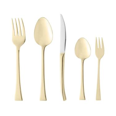 Imagem de Faqueiro Berna 30 Peças Aço Inox Acabamento Dourado para Mesa Posta Wolff
