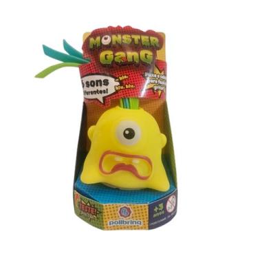 Imagem de Brinquedo Infantil Sensorial Mosnter Gang Monstrinho Luz Som - Polibri