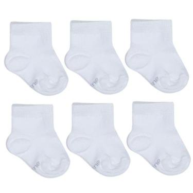 Imagem de Kit Meias para Bebê 6 Pares Branca, 0-6M
