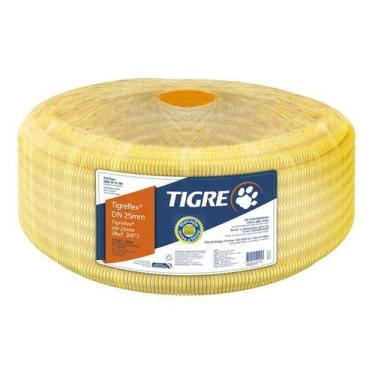 Imagem de Eletroduto Corrugado PVC 32mm x 25m Amarelo Tigre