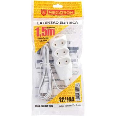 Imagem de Extensão PL 2P 2x0,75 1,5M Branco - Megatron