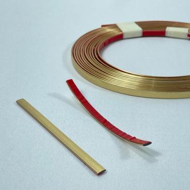 Imagem de Fita Metalizada de pvc de 6mm Ouro Velho e Prata velho com autocolante