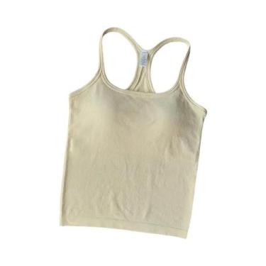 Imagem de Camiseta De Yoga Sem Costura Para Mulheres, Top Esportivo Com Almofada