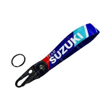 Imagem de Bordado Suzuki Chaveiro Tag Strap Acessórios de couro Keytag Racing Ke