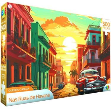 Imagem de Nas Ruas de Havana Brinquedo Educativo Quebra Cabeça 500 PÇs - GGB Bri