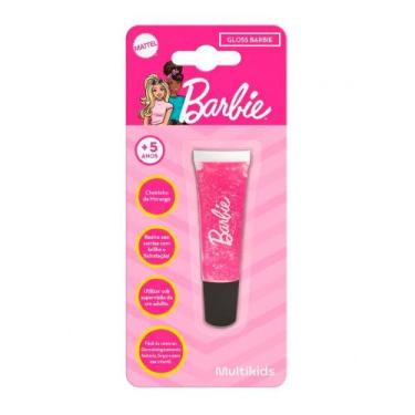 Imagem de Gloss Labial Barbie Multikids com Brilho e Cheirinho de Morango 5+ Ano