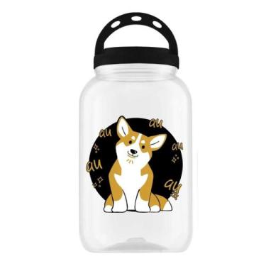 Imagem de Pote Porta Ração Portátil com Alça 3,6L Pet Cachorro Dog Plástico Bisc