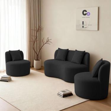 Imagem de Kit Living Organic 02 Poltronas Orgânicas Reforçadas + 01 Sofá Feijão 