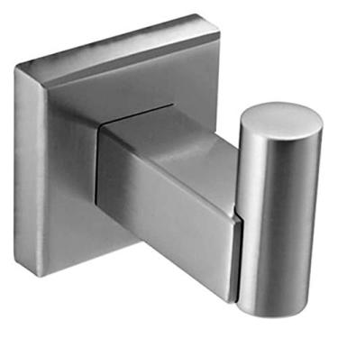 Imagem de Eco Metais, 10319253, Cabide de Parede Para Toalhas Banheiro Lavabo Cabideiro Gancho Inox, cor Cinza, Aço