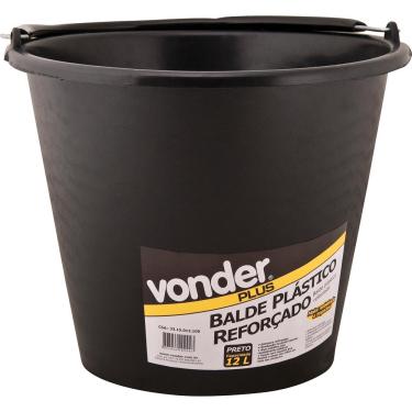 Imagem de Balde para concreto 12 litros plástico graduação, pegador e alça metálica - Peça - Vonder Plus