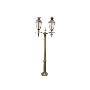 Imagem de Poste Colonial Londres Jardim Alumínio 02 Luminárias 2,52m