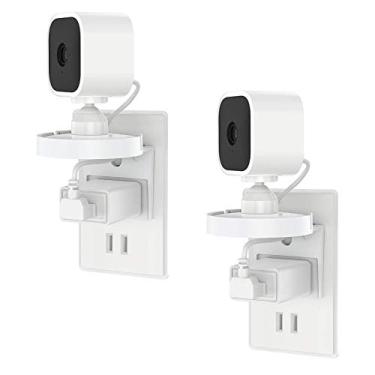 Imagem de Koroao 2 conjuntos de suportes de parede Blink Mini Outlet - Tomada de parede Suporte Suporte para Mini Câmera Interna Blink Sem Fios ou Parafusos bagunçados (o Blink Mini não está incluído)
