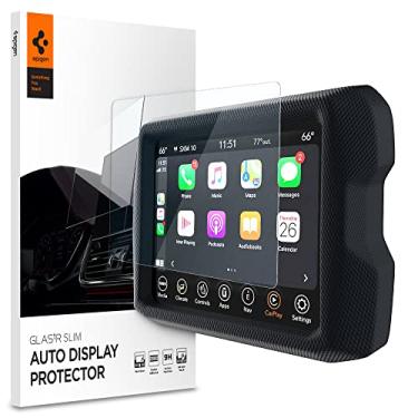 Imagem de Spigen Película de vidro temperado [GlasTR Slim] projetada para Jeep Wrangler (2018-2023), Gladiator (2020-2023), Dodge Charger (2018-2023) Tela sensível ao toque de painel de 8,4 polegadas – fosco/anti-impressão digital