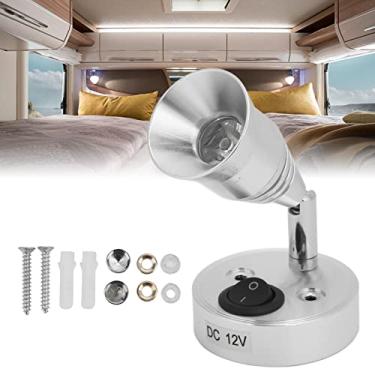 Imagem de Luz de leitura de 12 v, luz de leitura de led rv 12 v 3 w interior flexível com interruptor para caravana de barco de reboque de caminhão (luz branca quente)