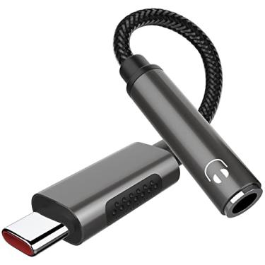 Imagem de TITACUTE Adaptador de fone de ouvido USB C para Samsung S21 S20 FE S22 Galaxy Z Flip 3 Dobras 2 USB C para adaptador de áudio Dongle de 3,5 mm Cabo auxiliar estéreo tipo C para iPad Mini 6º OnePlus 9