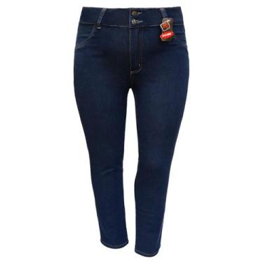 Imagem de Calça Jeans Feminina Malha Denim Cintura Alta Plus Size - Razure