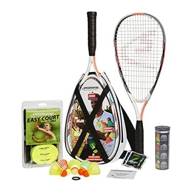 Imagem de Speedminton Conjunto S900 – Conjunto profissional de badminton/crossminton com 2 raquetes de carbono incluindo 5 velocistas, campo de jogo, bolsa