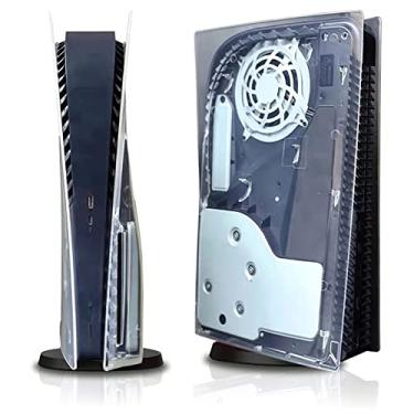 Imagem de Capa para PlayStation 5 edição de disco, painéis para console PS5, acessórios para placa, protetor de placa de substituição com proteção contra poeira e riscos – disco, transparente