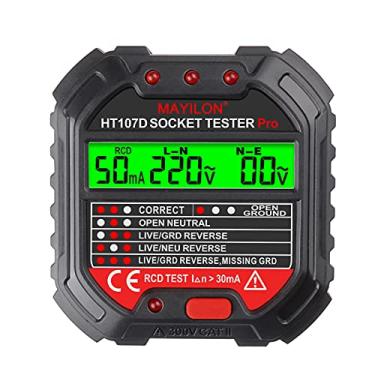 Imagem de Tingpai Visor de tensão do testador de soquete 6 tipos de luzes indicado s 90~250V Testadores de soquete Fase Polaridade Detector de fer mentas de detecção de vazamento